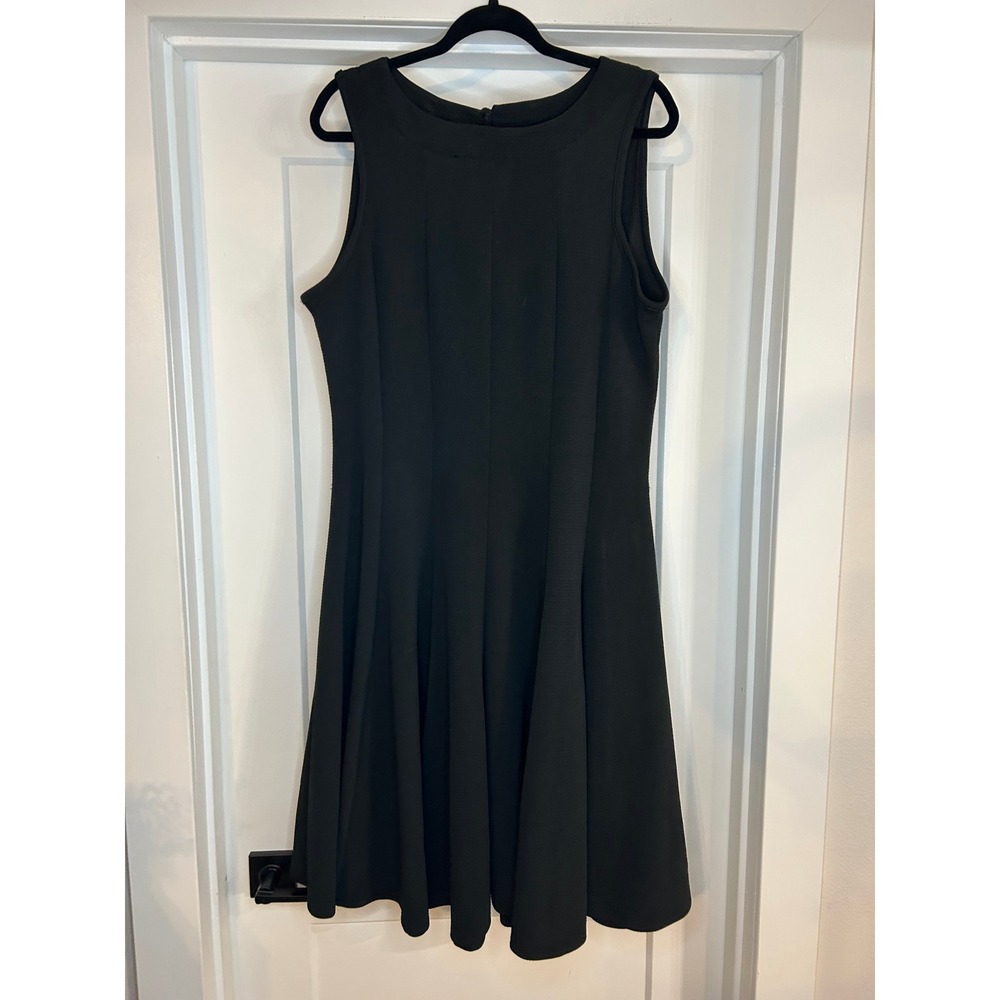 Haani Womens Petite Black Sleeveless Keyhole Little Back Dress Pleated Flare 2XP